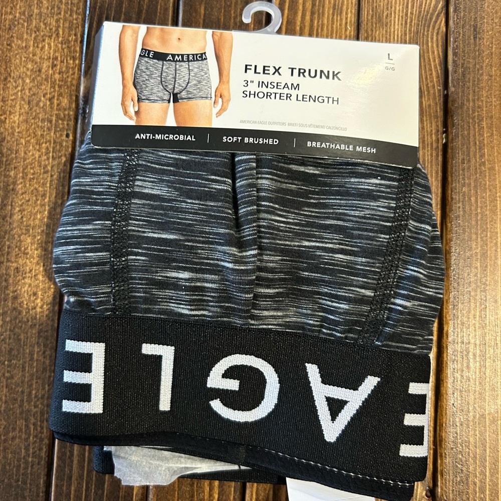 American Eagle Outfitters Men's Gray Flex Trunk Boxer Briefs